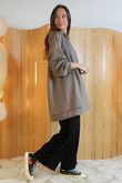 Soft Tech Jersey Oversized Hoodie Mocha